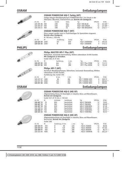 Elektromaterial 2009 - Teilliste 11 - Teilregister_KUG.win - uni elektro