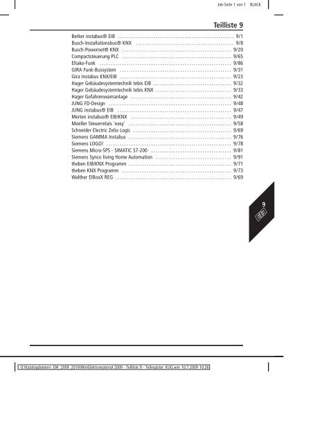 Elektromaterial 2009 - Teilliste 9 - Teilregister_KUG.win - uni elektro