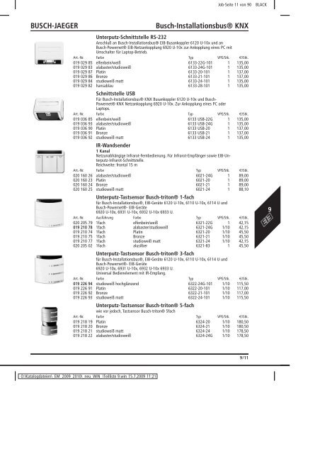 Elektromaterial 2009 - Teilliste 9 - Teilregister_KUG.win - uni elektro