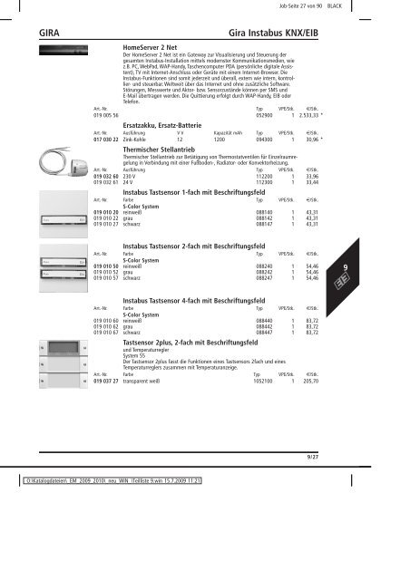 Elektromaterial 2009 - Teilliste 9 - Teilregister_KUG.win - uni elektro