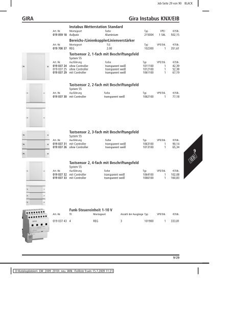 Elektromaterial 2009 - Teilliste 9 - Teilregister_KUG.win - uni elektro