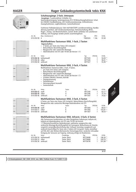 Elektromaterial 2009 - Teilliste 9 - Teilregister_KUG.win - uni elektro