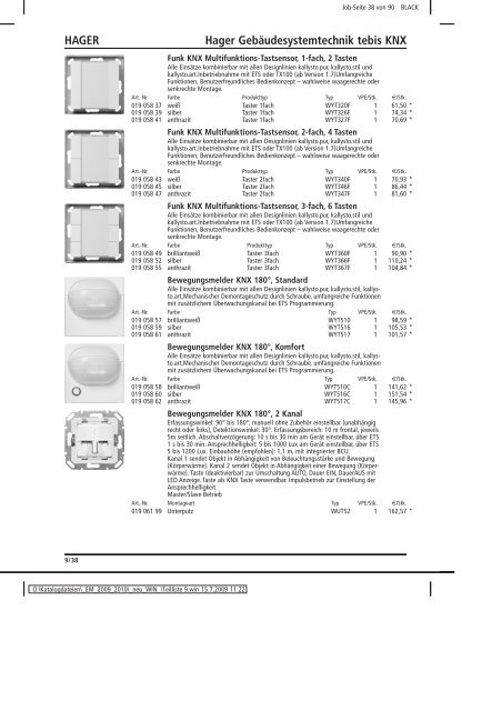 Elektromaterial 2009 - Teilliste 9 - Teilregister_KUG.win - uni elektro