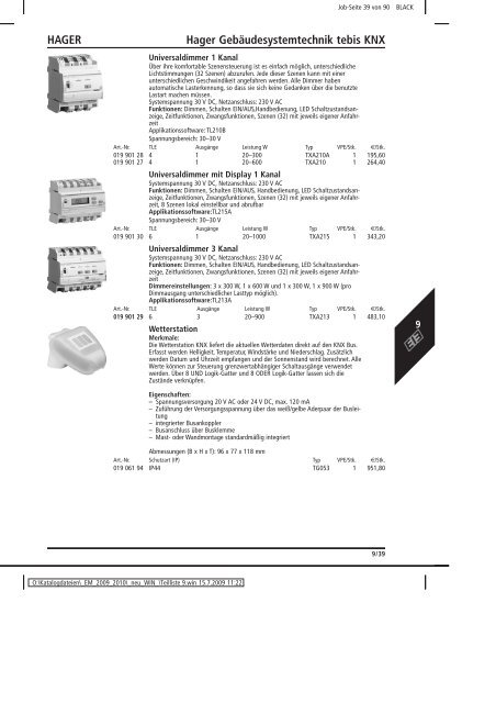 Elektromaterial 2009 - Teilliste 9 - Teilregister_KUG.win - uni elektro