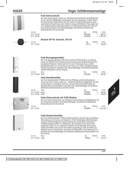 Elektromaterial 2009 - Teilliste 9 - Teilregister_KUG.win - uni elektro