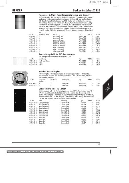 Elektromaterial 2009 - Teilliste 9 - Teilregister_KUG.win - uni elektro