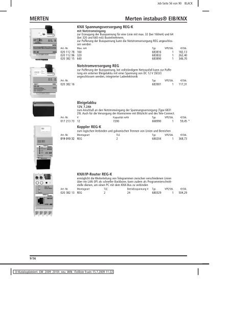 Elektromaterial 2009 - Teilliste 9 - Teilregister_KUG.win - uni elektro