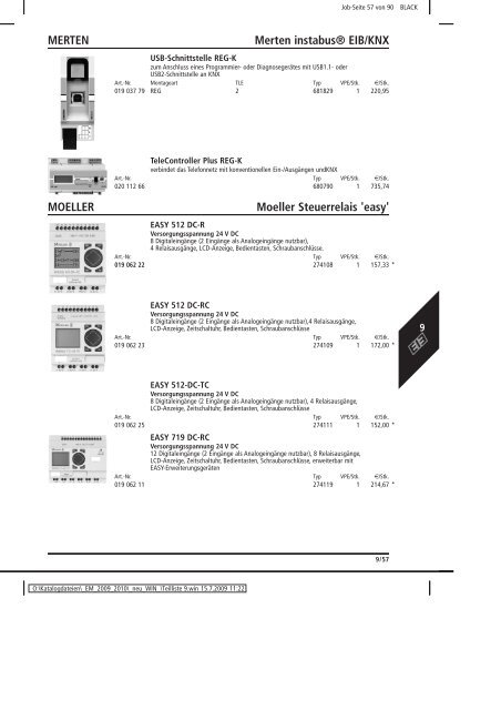 Elektromaterial 2009 - Teilliste 9 - Teilregister_KUG.win - uni elektro