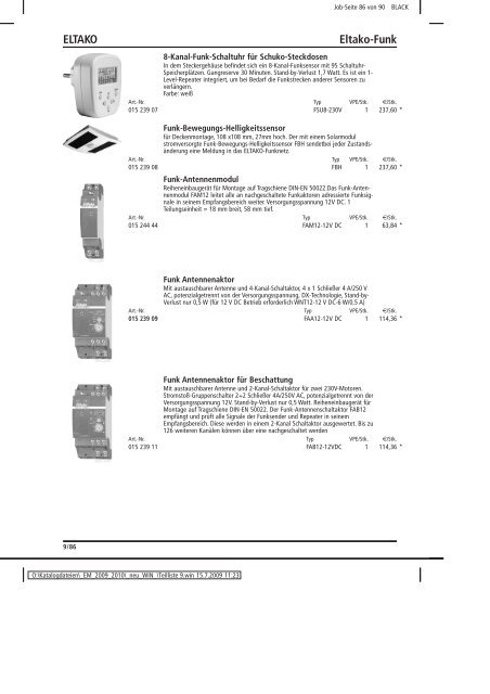 Elektromaterial 2009 - Teilliste 9 - Teilregister_KUG.win - uni elektro