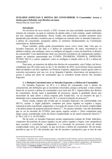 Nilson Dias Juizados Especiais e Defesa do ... - Justiça Federal