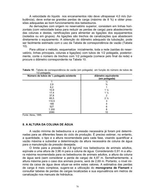 uso racional da água na suinocultura - Embrapa Suínos e Aves