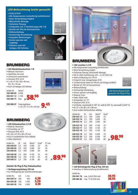 Moderne Lichtgestaltung mit LED 2012 - Elektro Ressler