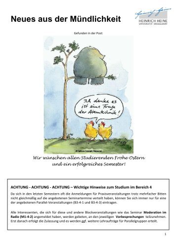 2011 Neues aus der Mündlichkeit - Heinrich-Heine-Universität ...