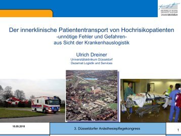 Patiententransport von Hochrisikopatienten
