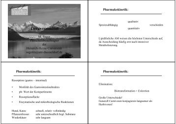 Tierarzneimittel - Heinrich-Heine-Universität Düsseldorf