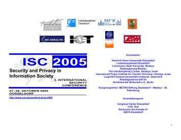 ISC 2005 - Heinrich-Heine-Universität Düsseldorf