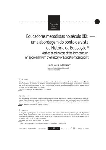 Educadoras metodistas no século XIX: uma abordagem ... - COGEIME