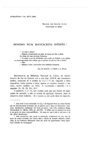 HOMERO NUM MANUSCRITO INÉDITO i