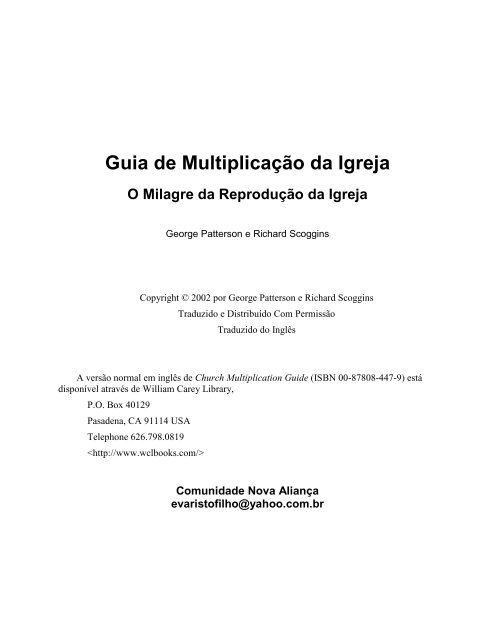 Guia de Multiplicação da Igreja - Paul-Timothy