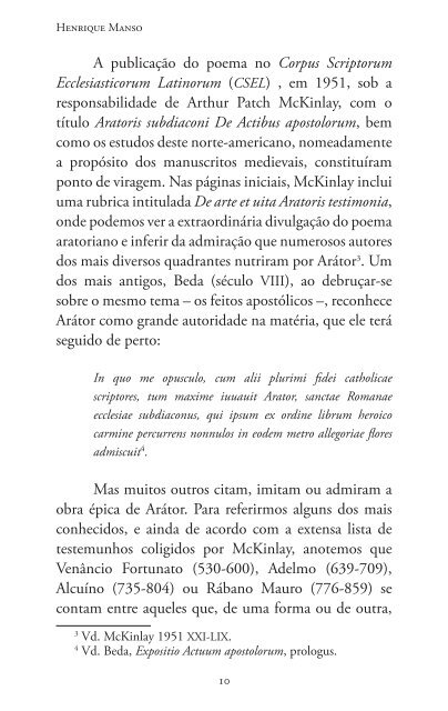 Arátor. História Apostólica - Universidade de Coimbra
