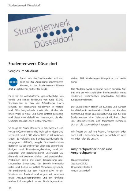 Studieren in Düsseldorf, Krefeld, Mönchengladbach, Kleve und Kamp