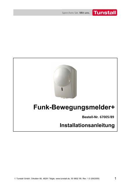 Funk-Bewegungsmelder+ (374 KB) - Tunstall GmbH