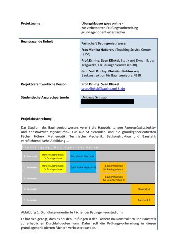 Projektname Übungsklausur goes online - zur verbesserten ...