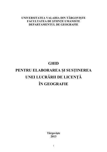 Ghid realizare lucrare licenta Geografie.pdf - Facultatea de Stiinte ...