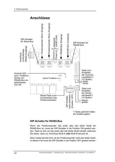 Personenschutzsystem Techniker-Handbuch ... - Tunstall GmbH