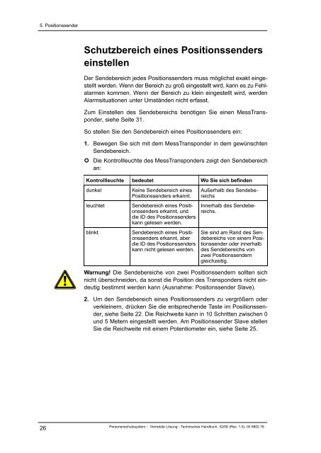 Personenschutzsystem Techniker-Handbuch ... - Tunstall GmbH