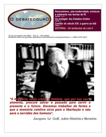 Jacques Le Goff, sobre História e Memória