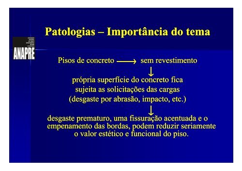 PATOLOGIAS EM PISOS INDUSTRIAIS - Anapre