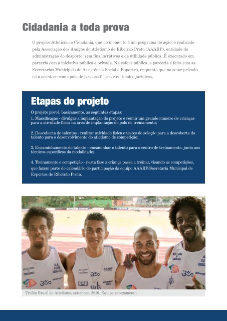 Veja nosso folder - Associação dos Amigos do Atletismo de Ribeirão