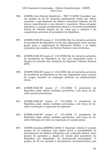 1001 - Questoes Direito Constitucional - Diversos Forros & Divisórias