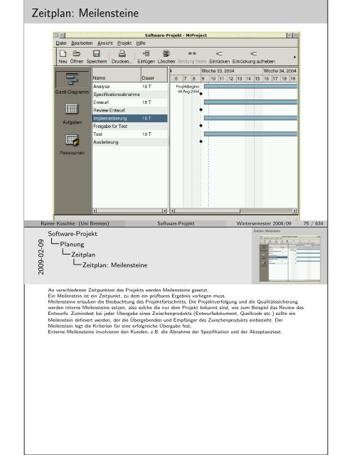 Software-Projekt ¨Uberblick I - Informatik - Universität Bremen