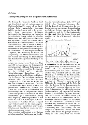 K. Fabian Trainingssteuerung mit dem Blutparameter Kreatinkinase ...