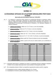 norma 12 categorias oficiais do atletismo brasileiro por faixa ... - CBAt
