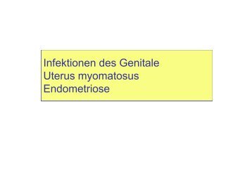 Infektionen des Genitale Uterus myomatosus Endometriose