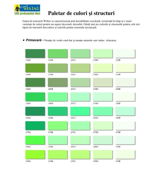 Paletar de culori şi structuri - Utilul.ro