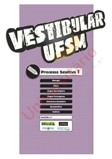 Prova da UFSM/2012 - Processo Seletivo 1