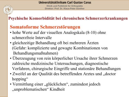 Möglichkeiten der multimodalen Schmerztherapie bei chronischem