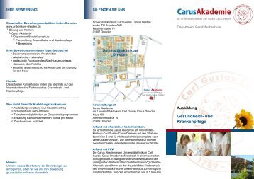 und Krankenpflege - Universitätsklinikum Carl Gustav Carus