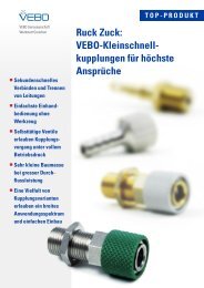 Die Vorteile der VEBO-Kleinschnell- kupplungen - Vebo Grenchen