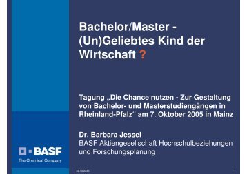 Vortrag Jessel: Bachelor/Master - (Un)