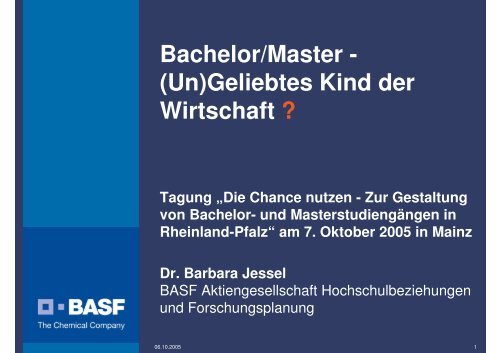 Vortrag Jessel: Bachelor/Master - (Un)