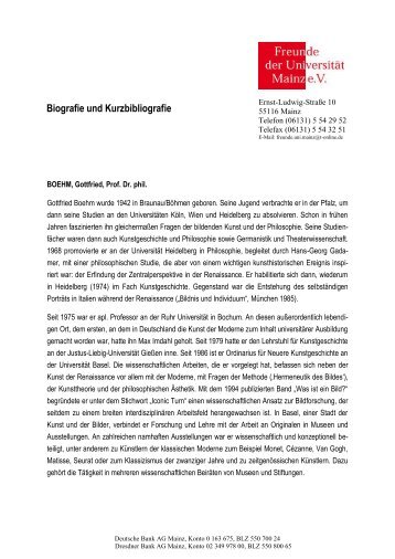 Biografie und Kurzbibliografie von Gottfried Boehm (194 KB