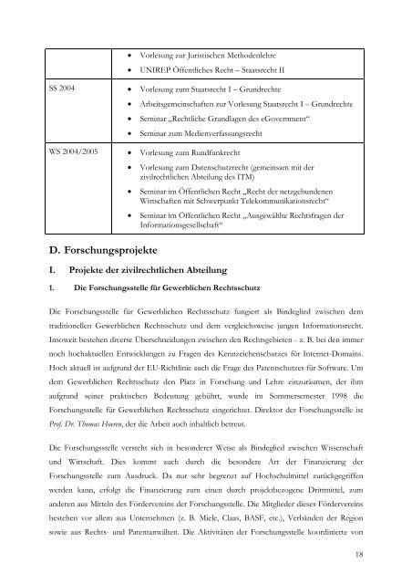 Tätigkeitsbericht 2003/2004 - Universität Münster