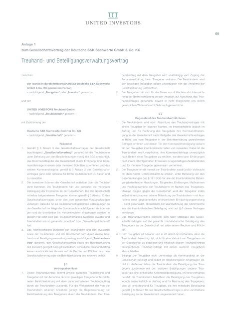 deutsche s&k sachwerte - AVL Finanzdienstleistung Investmentfonds