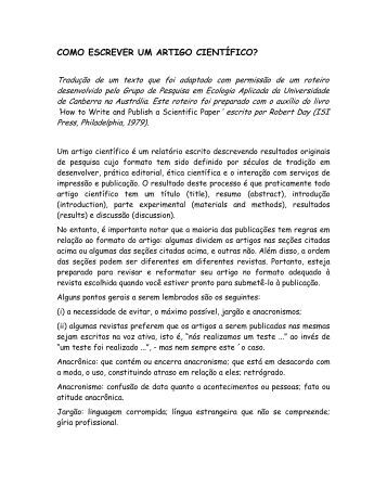 Como escrever artigos cientificos