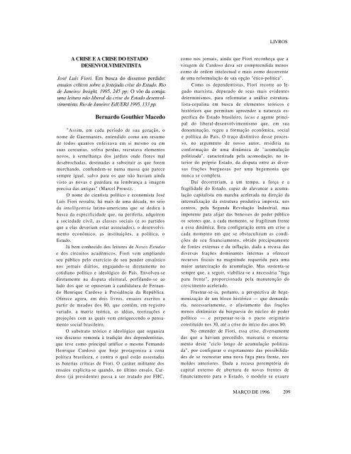 Bernardo Gouthier Macedo - Revista Novos Estudos